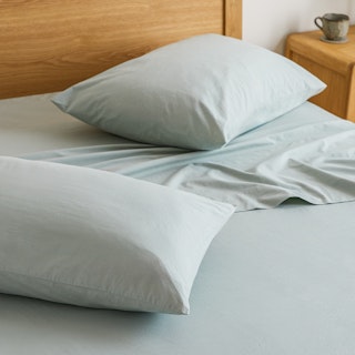 Meso Queen Brushed Cotton Sheet Set - Seafoam 