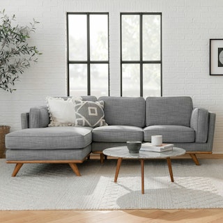Timber 93" Left Sectional - Pebble Gray