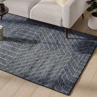 Parallel 5 x 8 Rug - Wave Blue / White